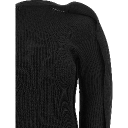 Black Polyester Cardigan