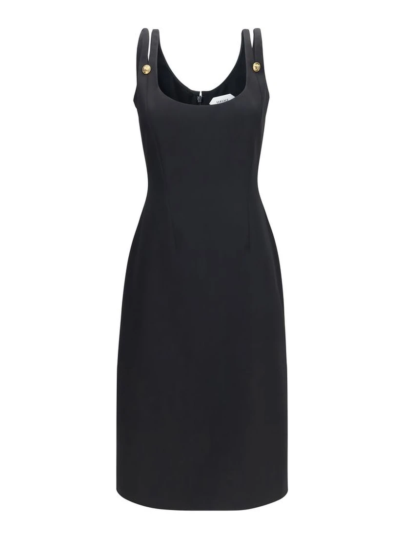 Black Wool Oves Aries Casual Dress