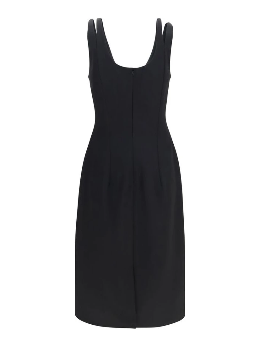 Black Wool Oves Aries Casual Dress