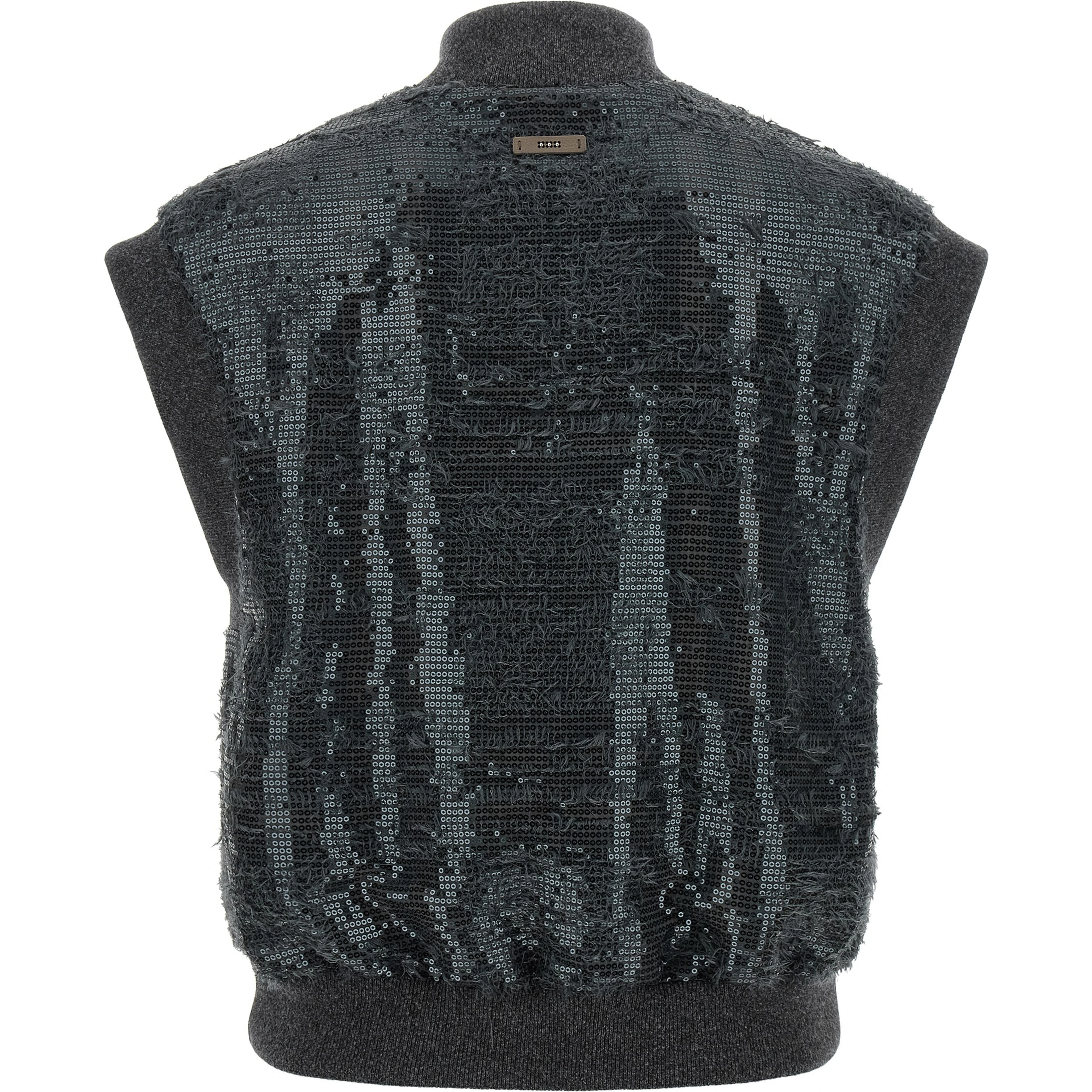 Gray Polyester Sleeveless Jacket