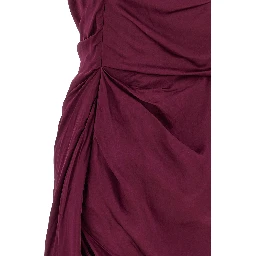 Bordeaux Viscose Short Dress