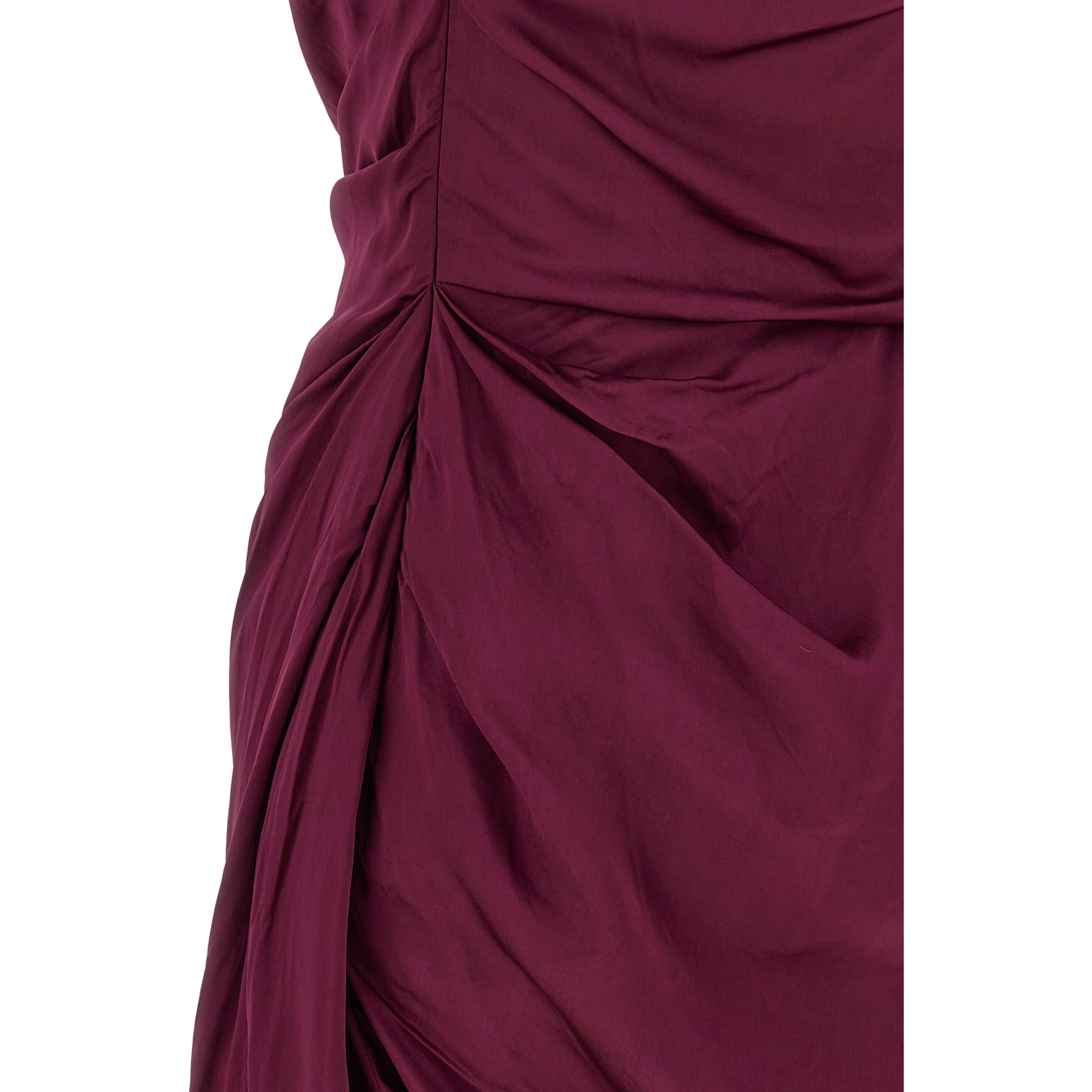 Bordeaux Viscose Short Dress