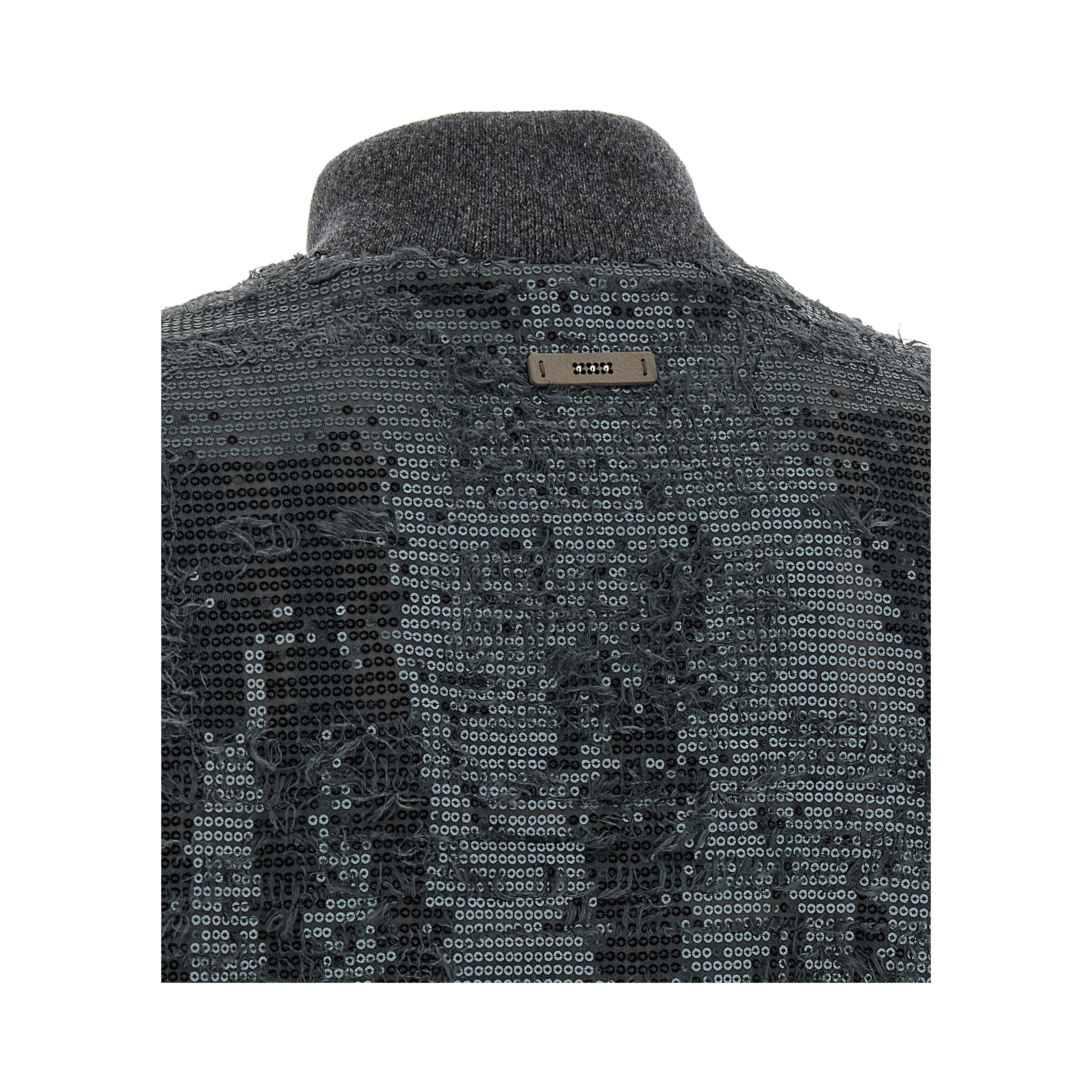 Gray Polyester Sleeveless Jacket