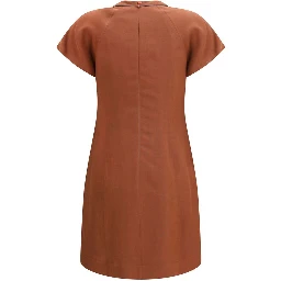 Brown Viscose Casual Dress