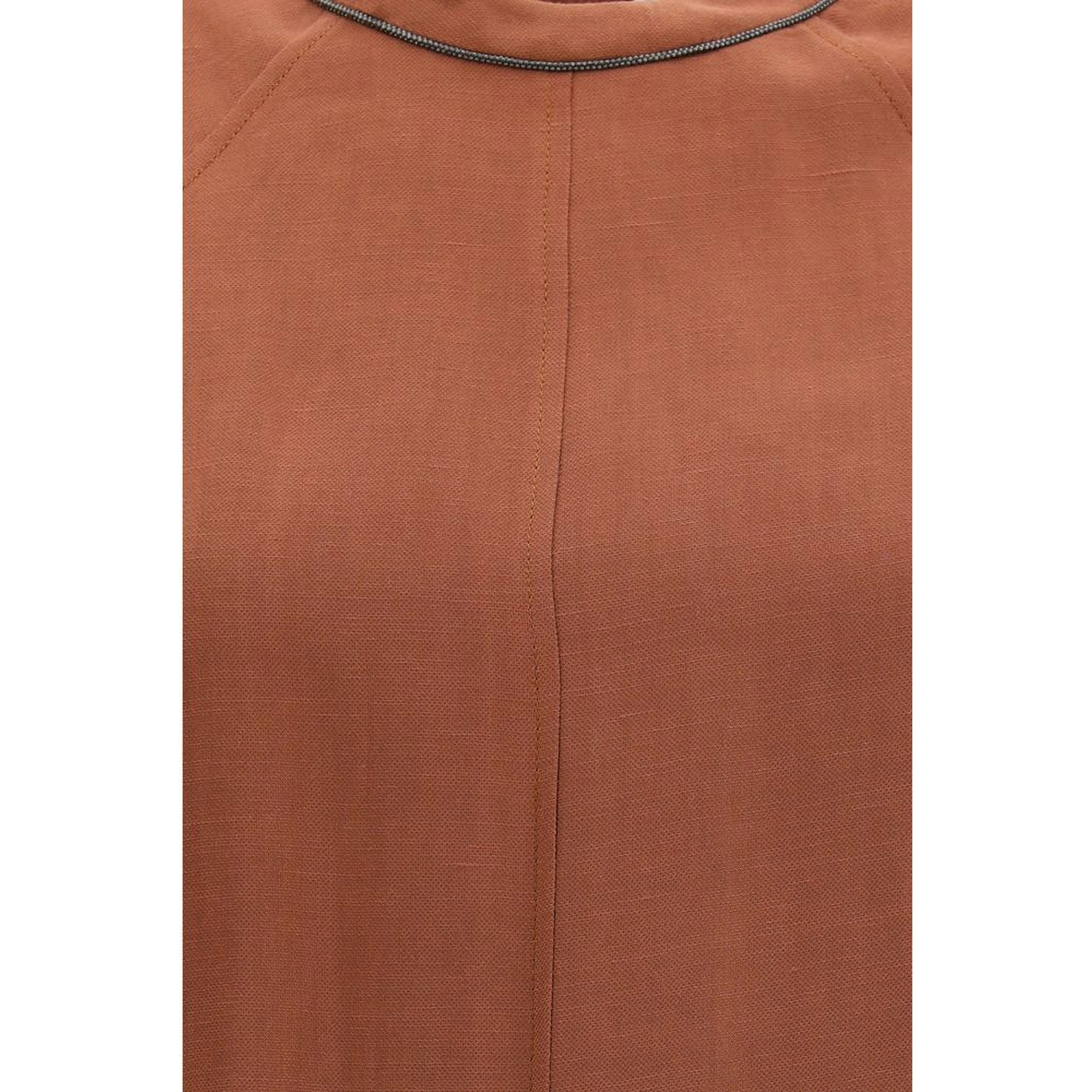 Brown Viscose Casual Dress