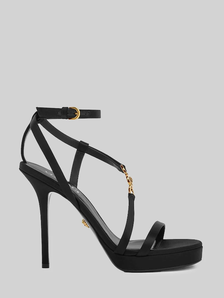 Decorated satin Medusa '95 sandals