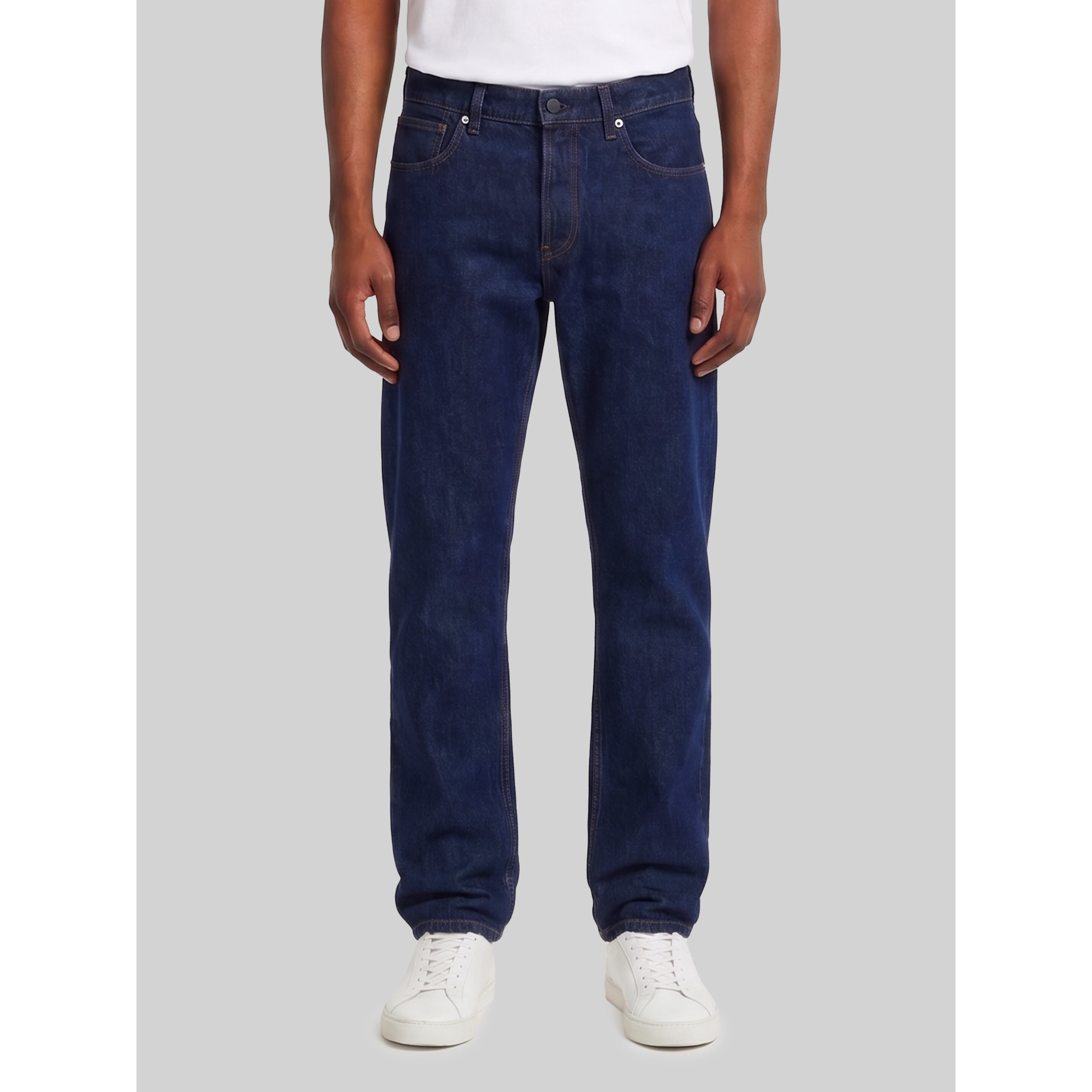 Rinse blue denim jeans