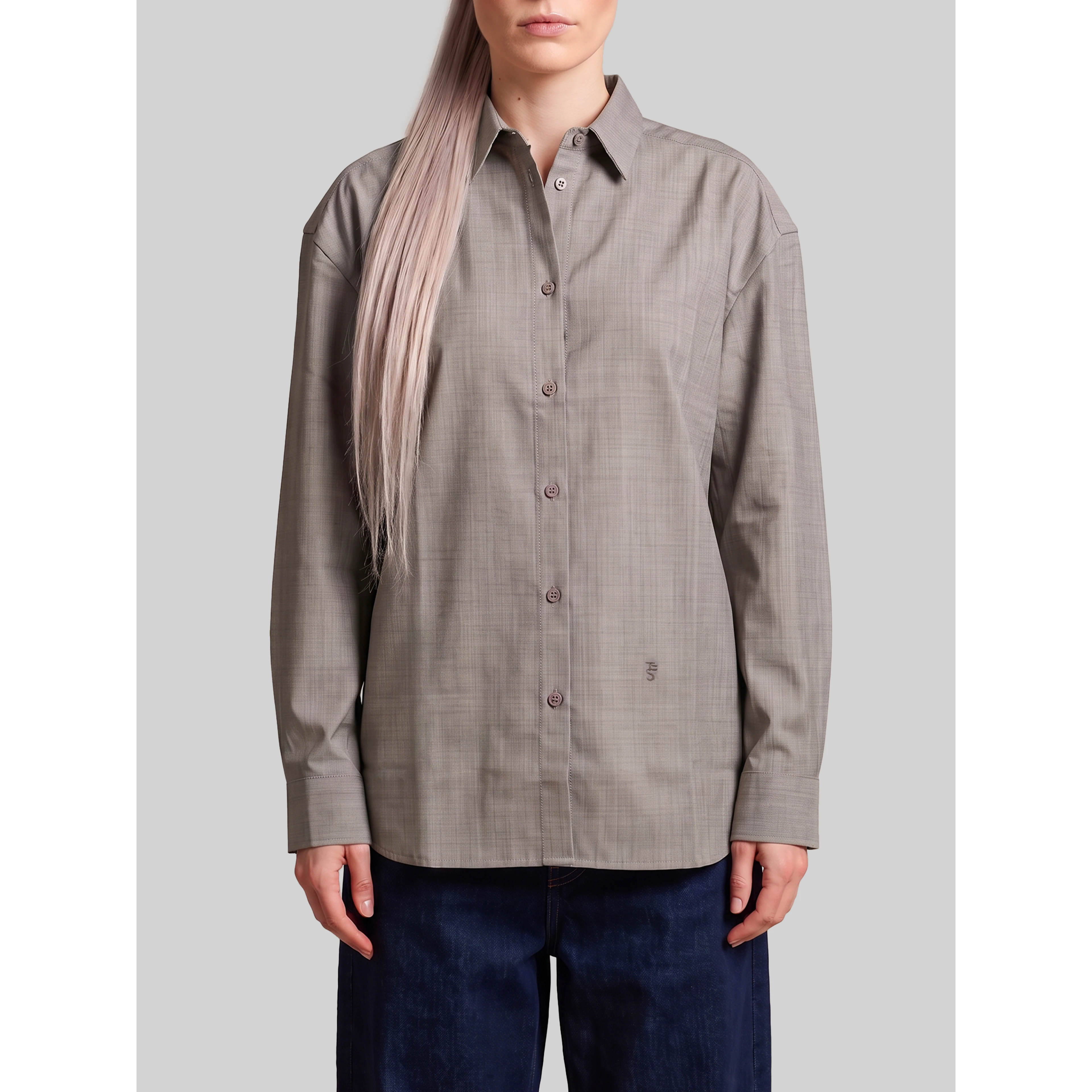 Oana shirt in light taupe melange