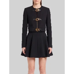 Crop natté wool jacket