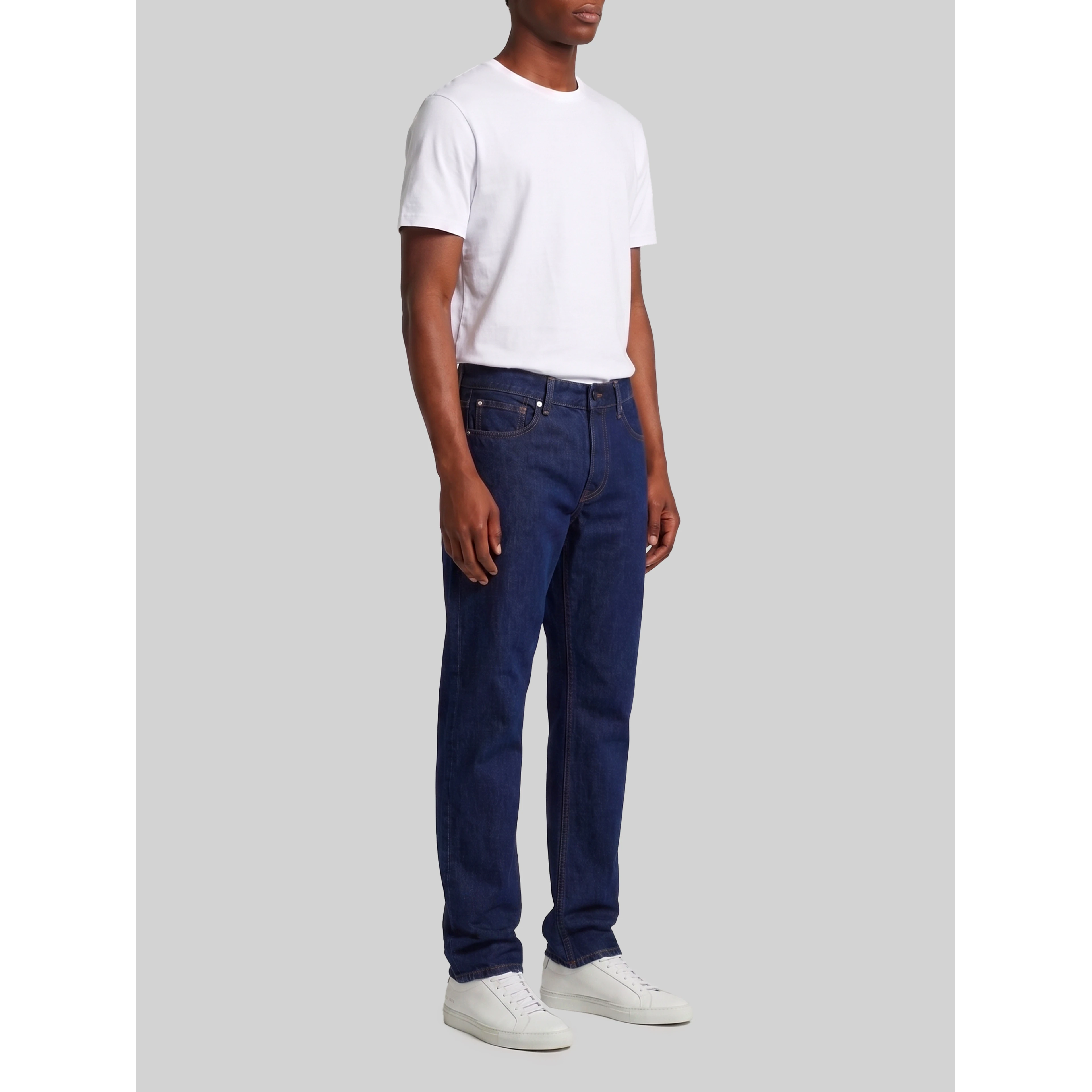 Rinse blue denim jeans