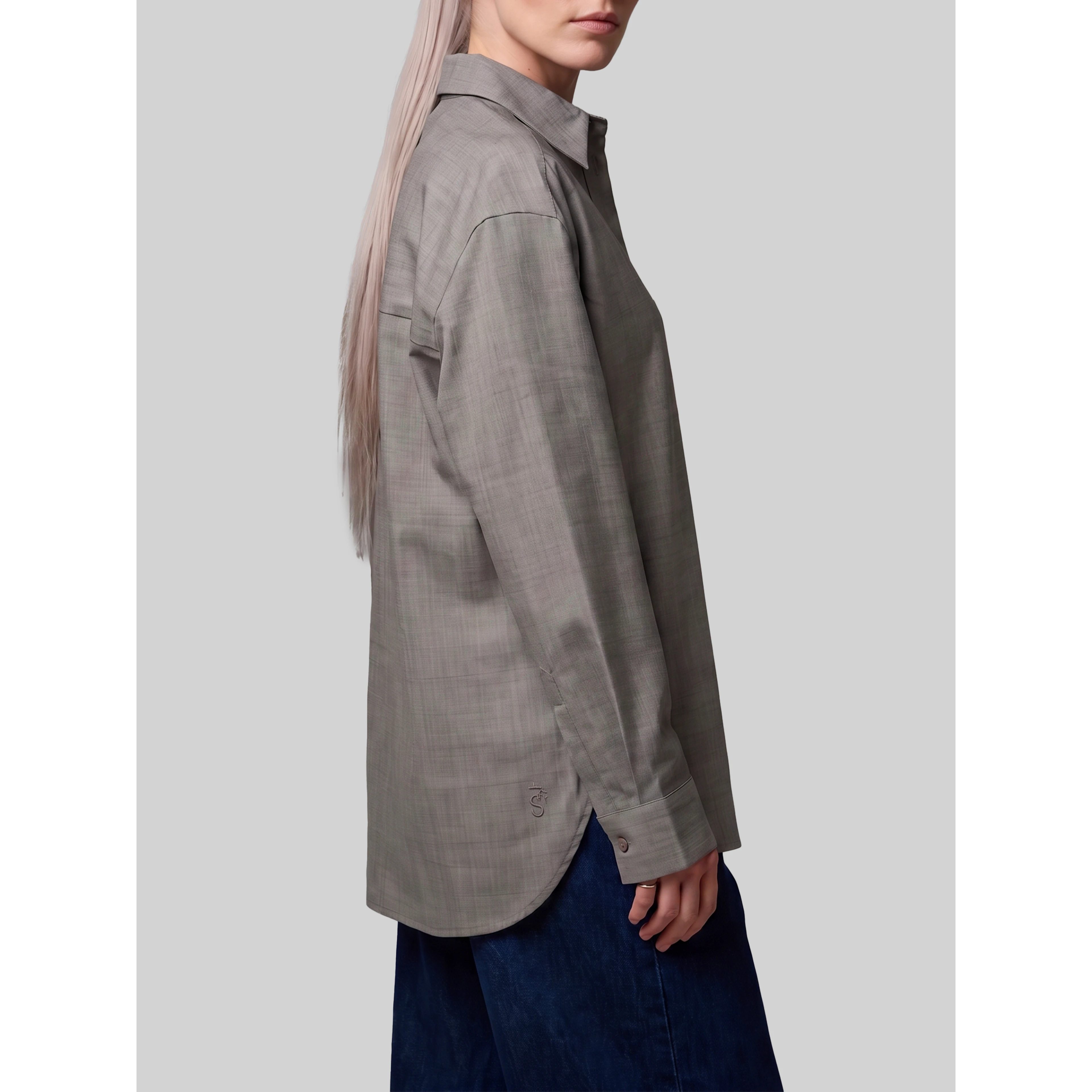 Oana shirt in light taupe melange