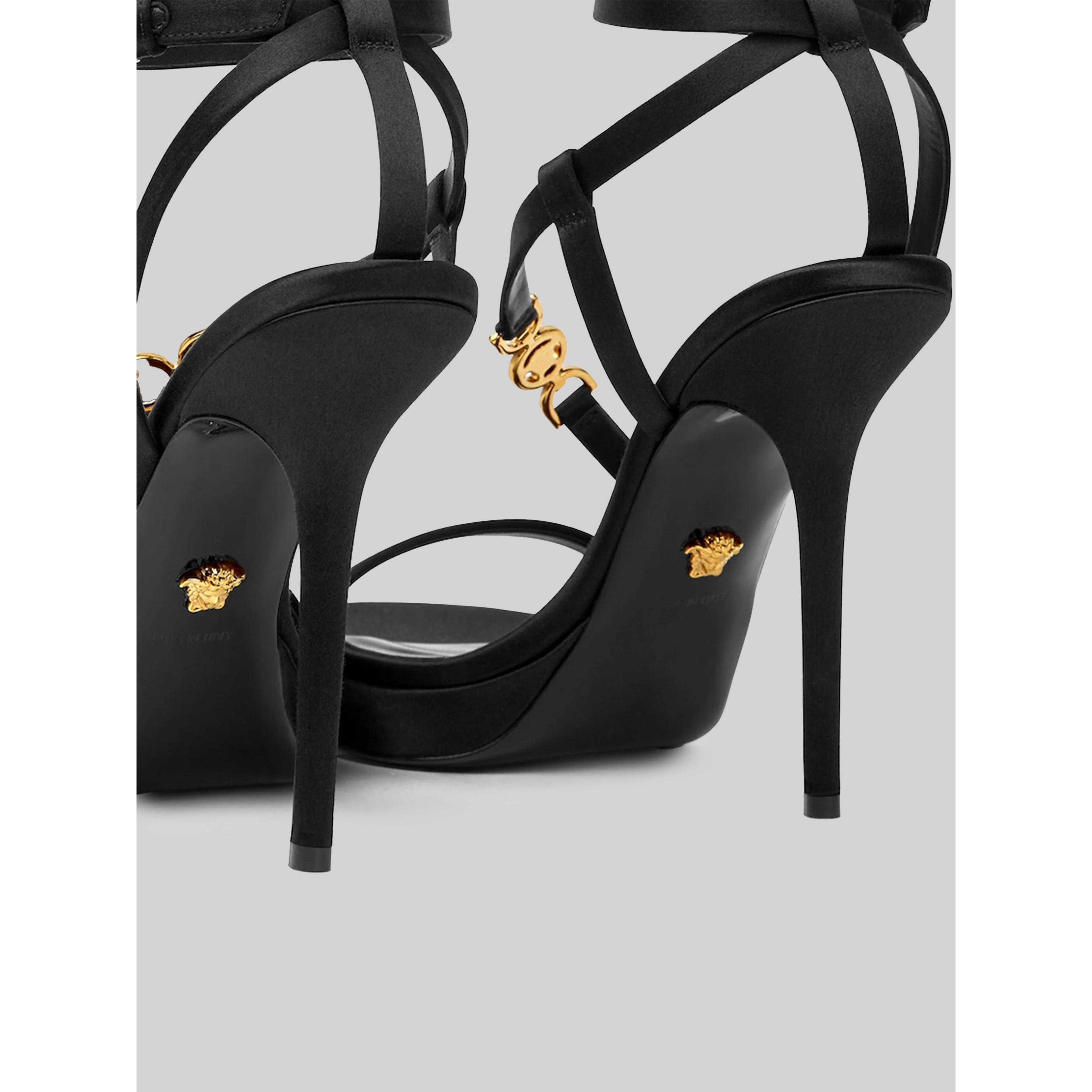 Decorated satin Medusa '95 sandals