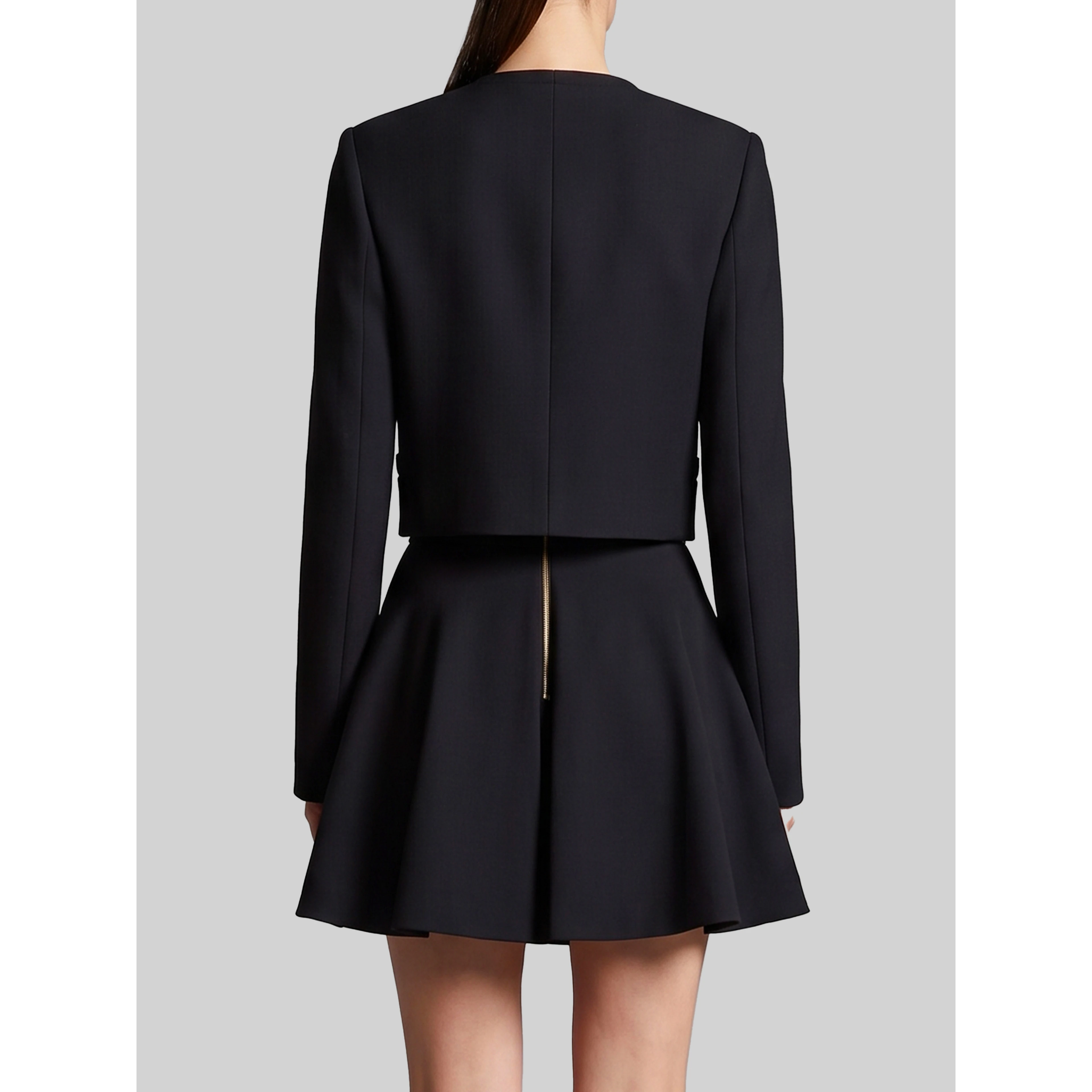 Crop natté wool jacket