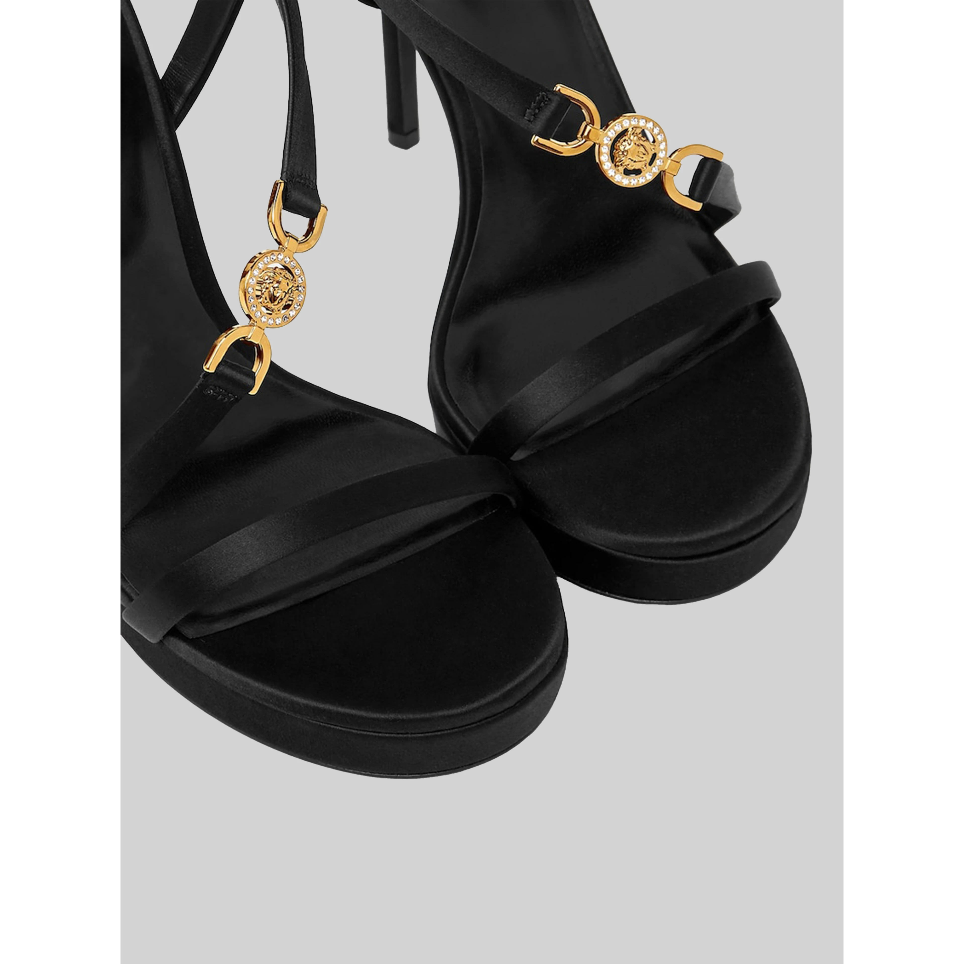 Decorated satin Medusa '95 sandals