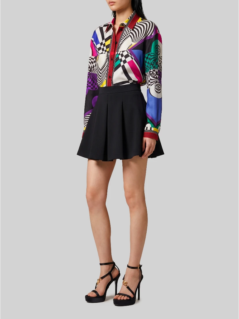 Printed silk twill shirt