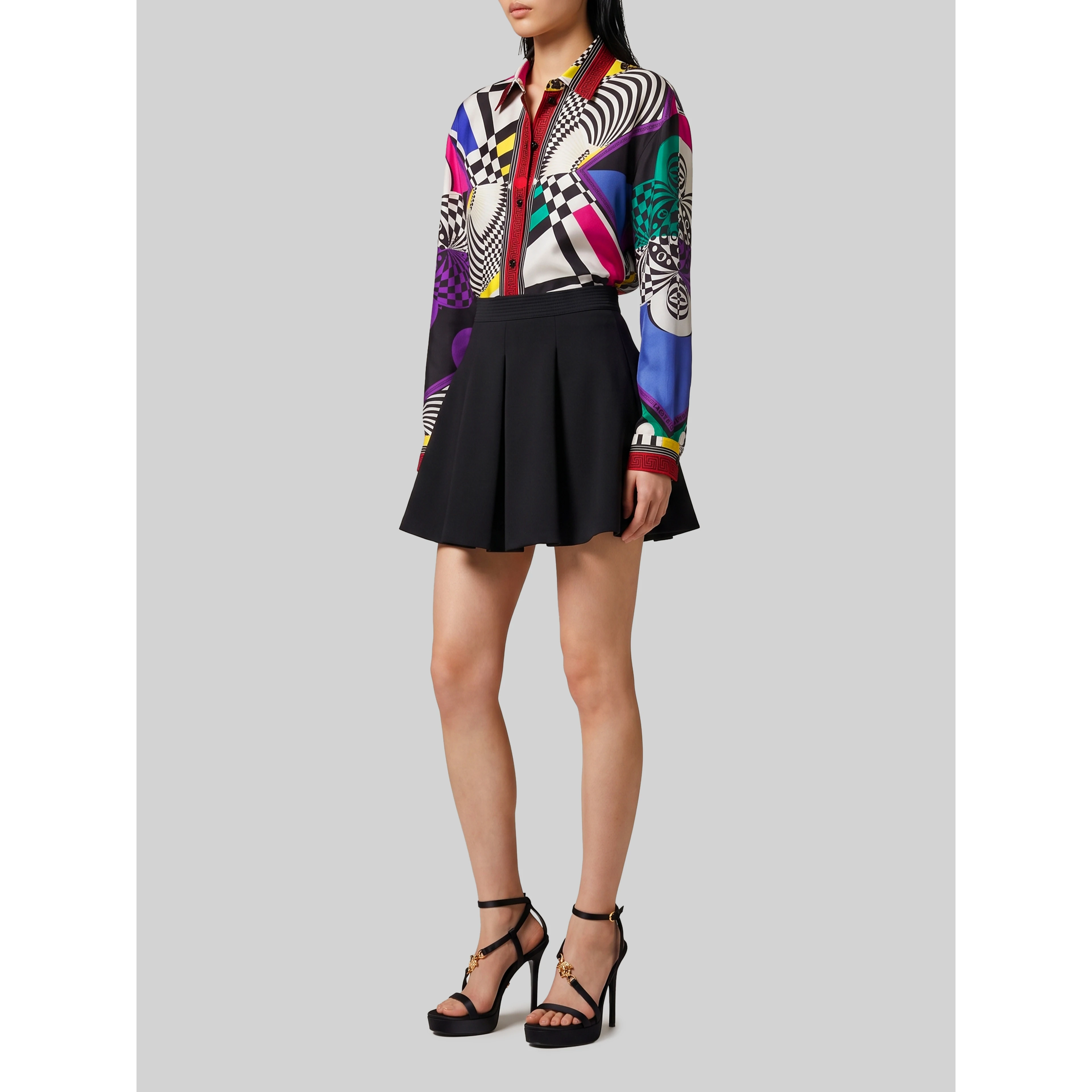 Printed silk twill shirt
