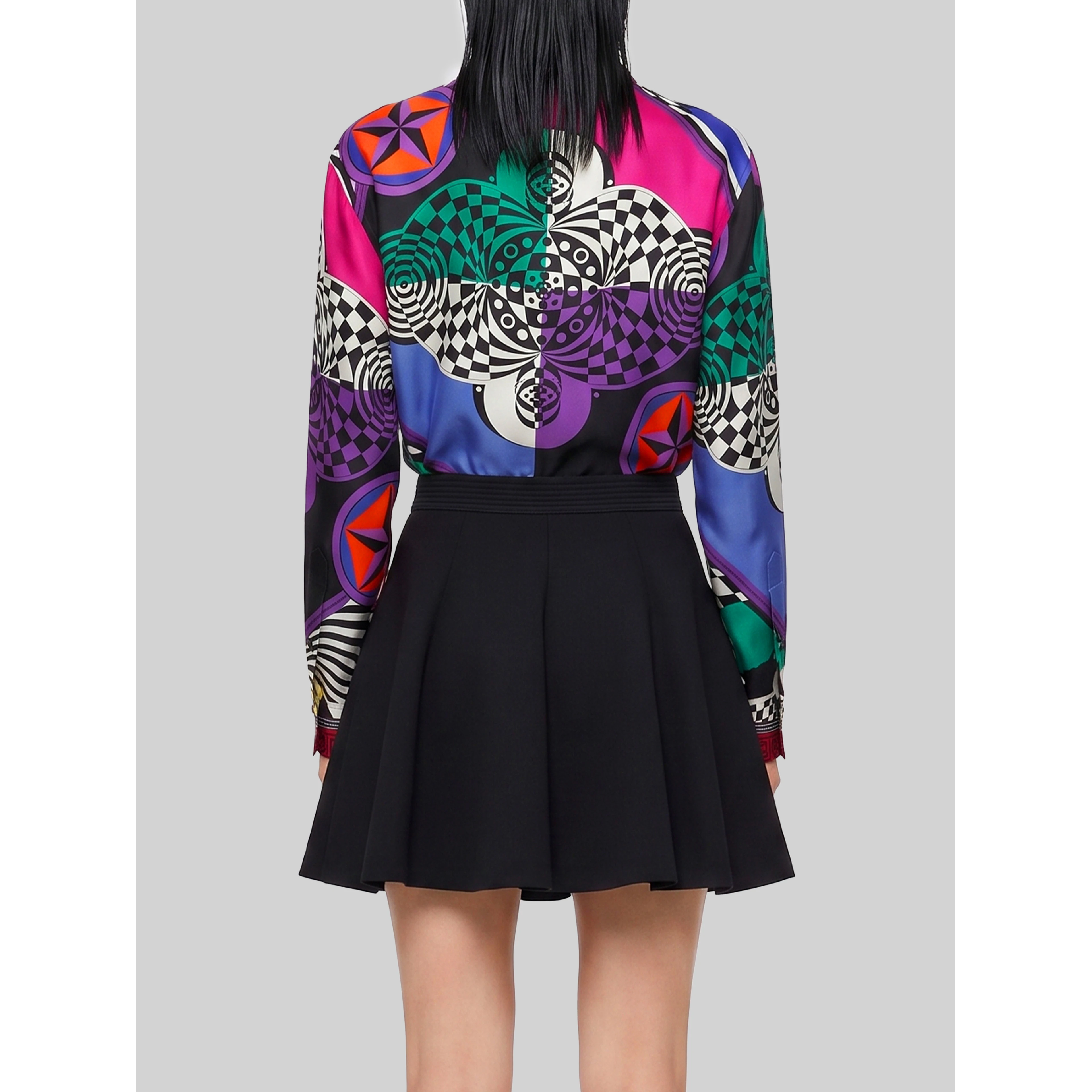 Printed silk twill shirt
