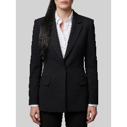 Single-breasted technical fabric jacket