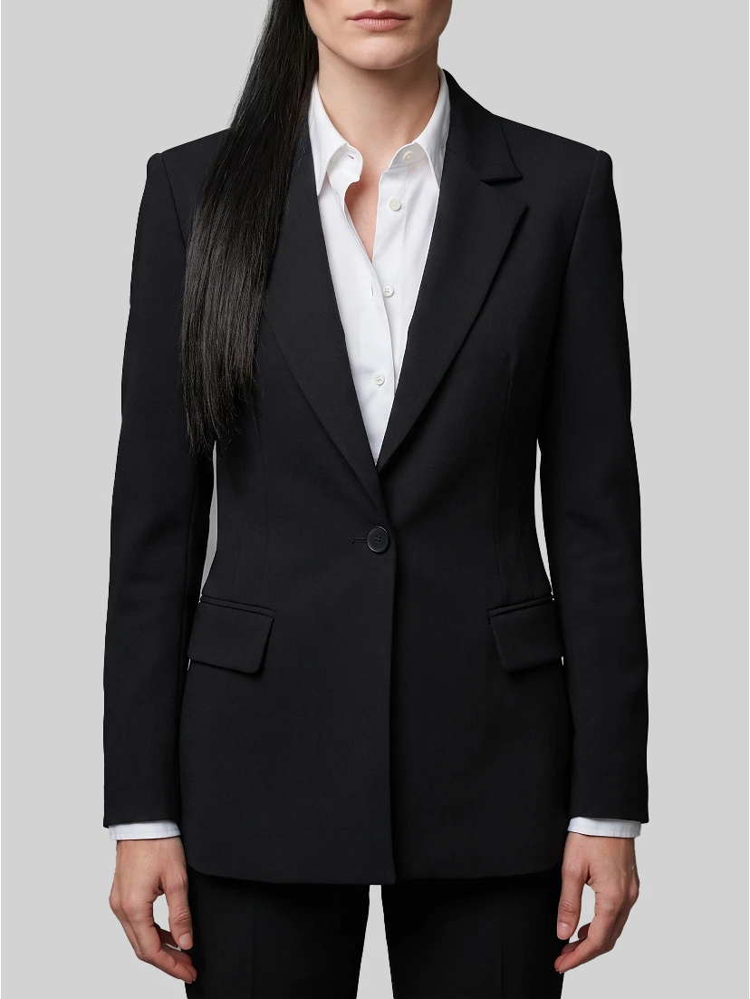 Single-breasted technical fabric jacket