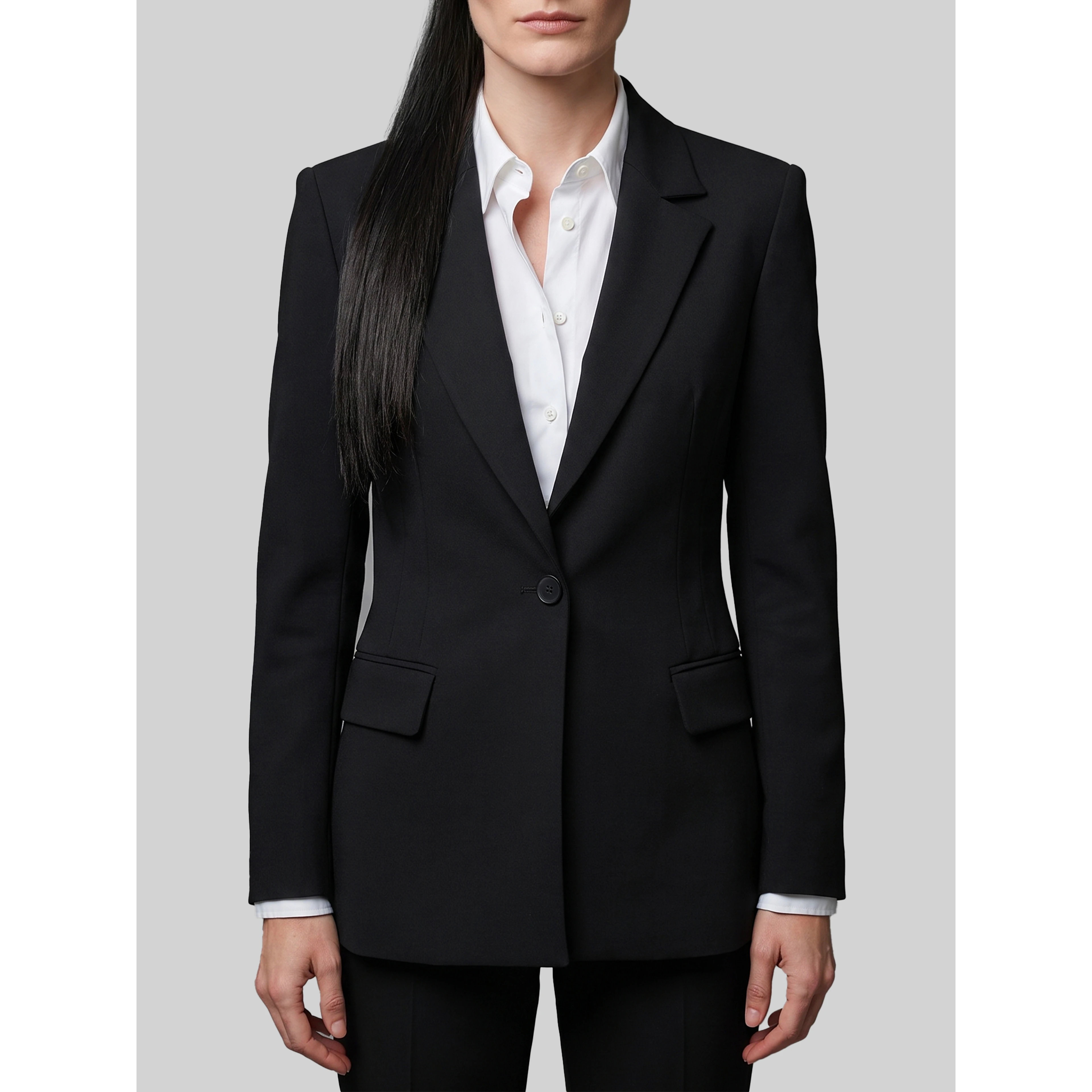 Single-breasted technical fabric jacket