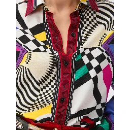 Printed silk twill shirt