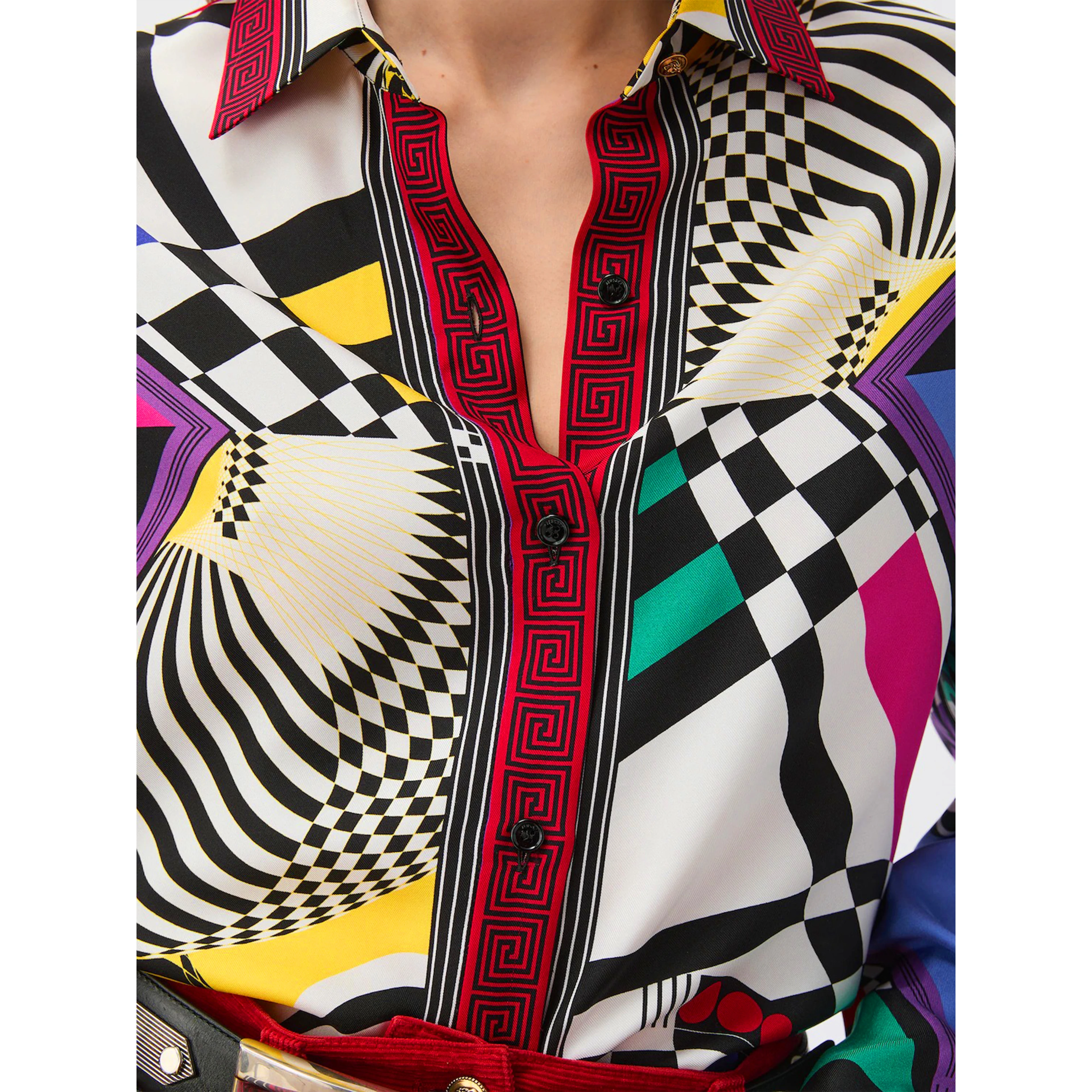 Printed silk twill shirt