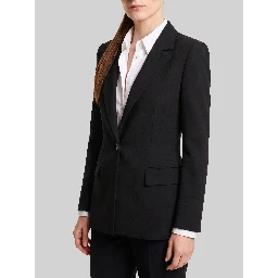 Single-breasted technical fabric jacket