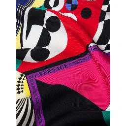 Printed silk twill pleated miniskirt