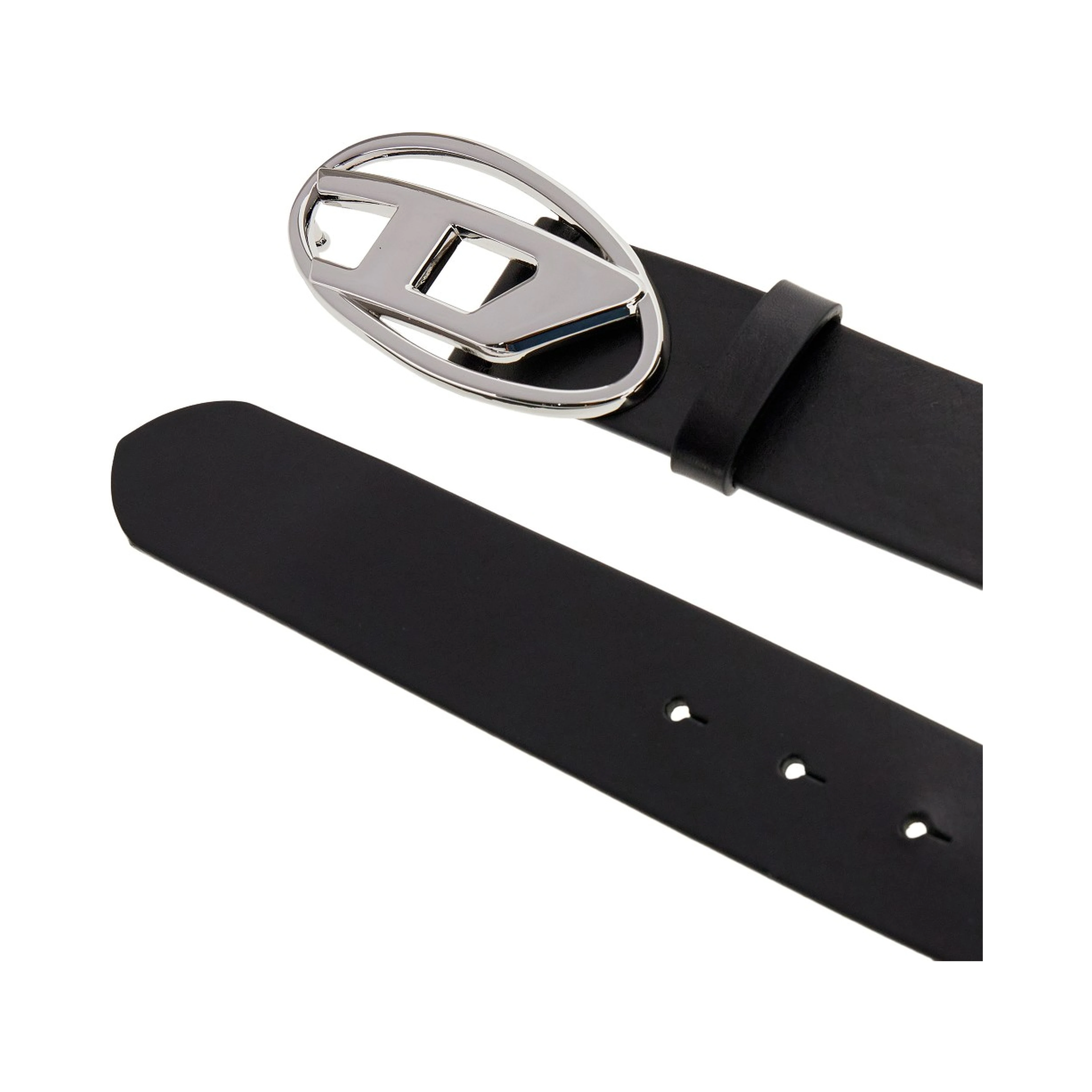 'D' logo leather belt