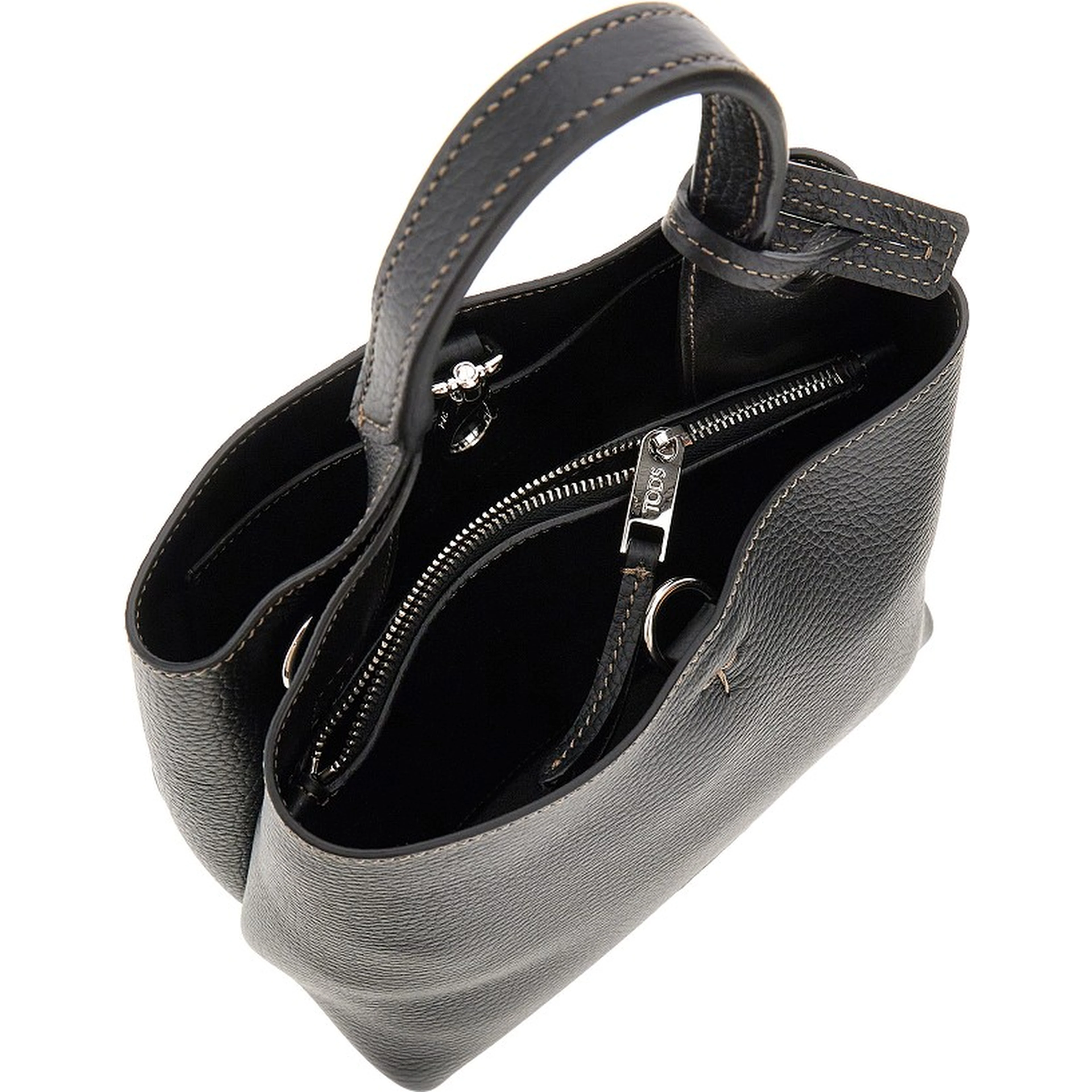 Grained leather mini shopping bag