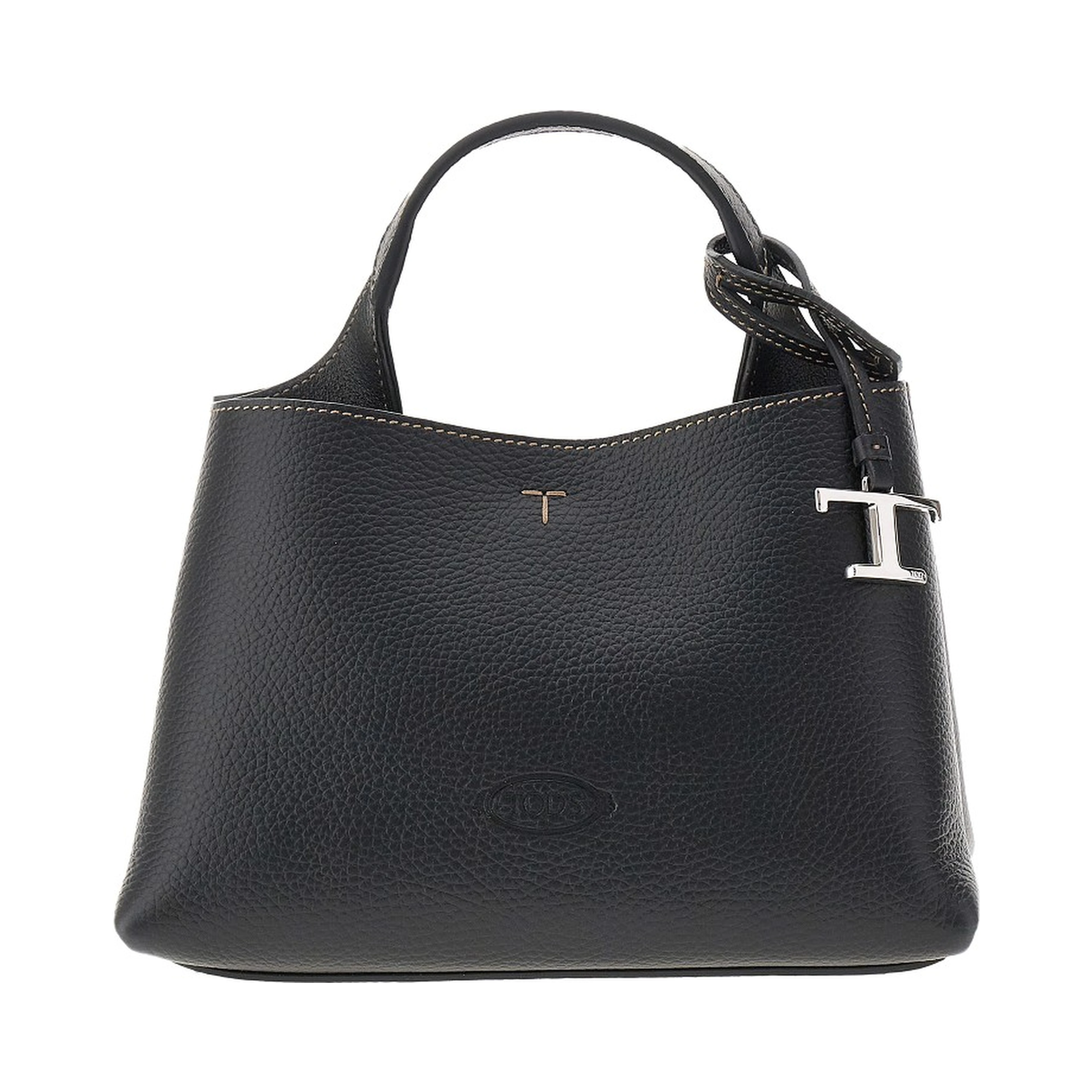 Grain leather micro shopping bag