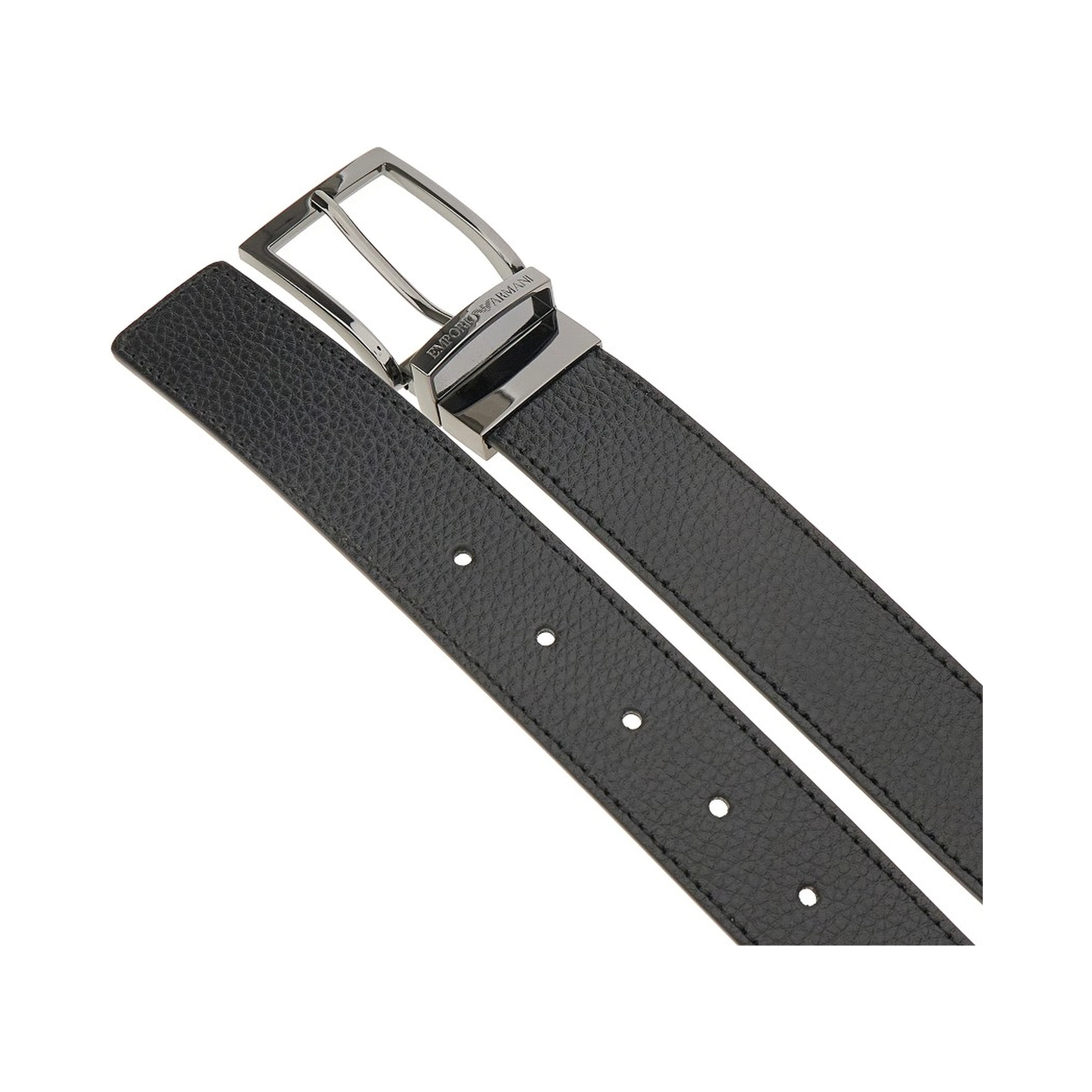 Grained leather belt