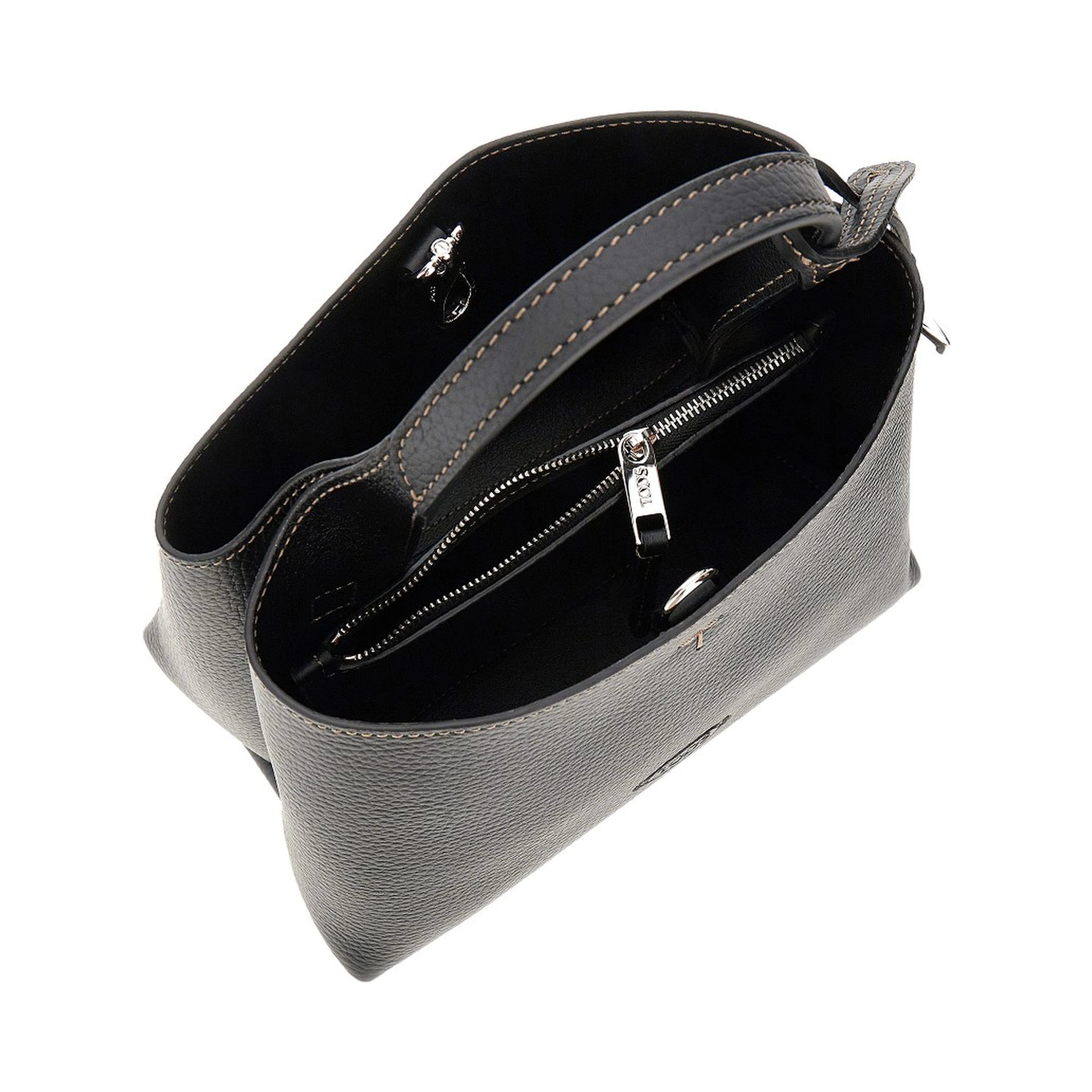 Grain leather micro shopping bag