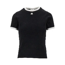Cotton T-shirt with contrasting trims