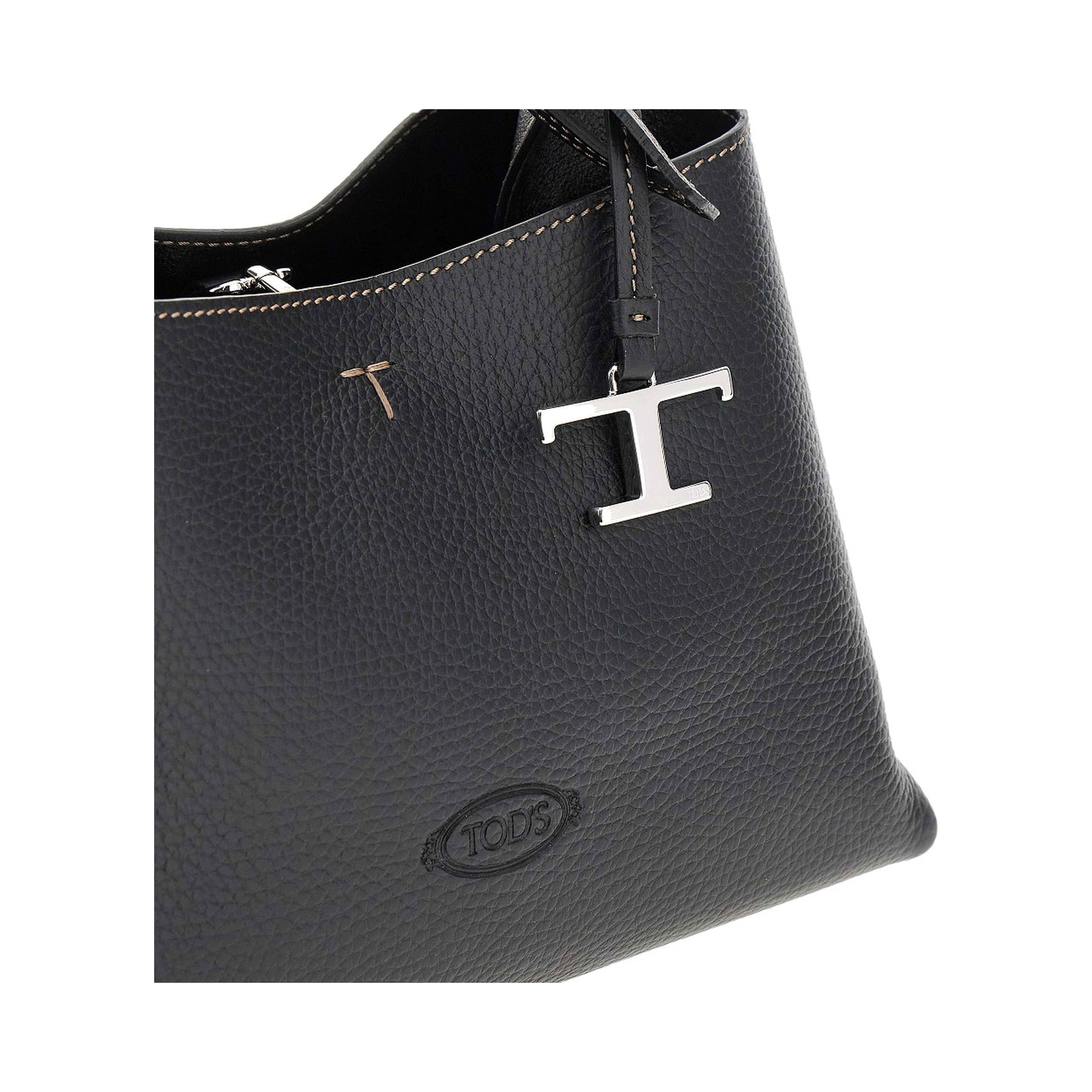 Grain leather micro shopping bag