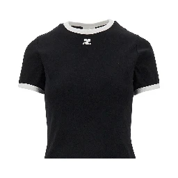 Cotton T-shirt with contrasting trims