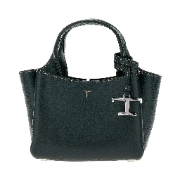Grained leather mini shopping bag