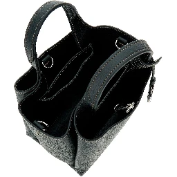 Grained leather mini shopping bag