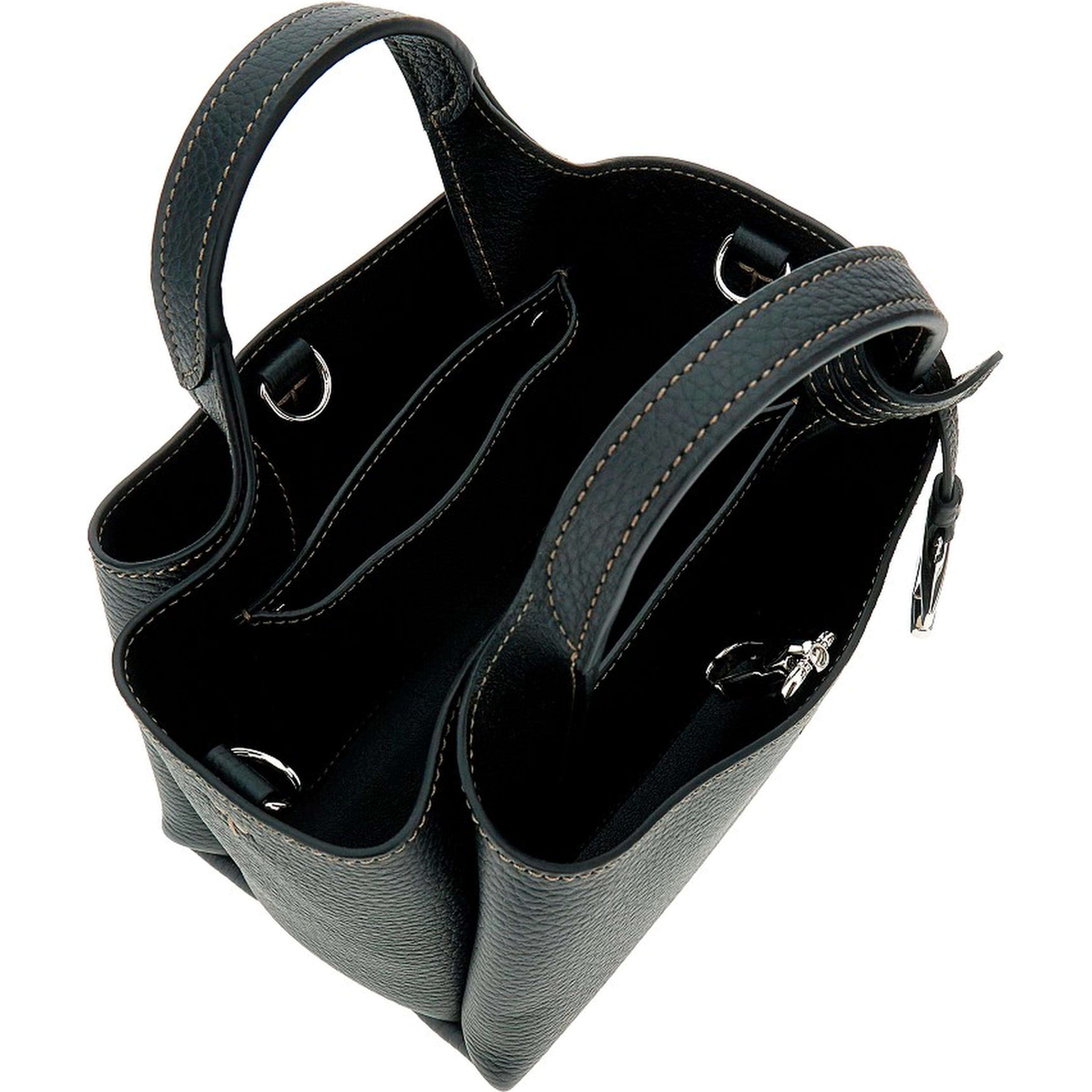 Grained leather mini shopping bag