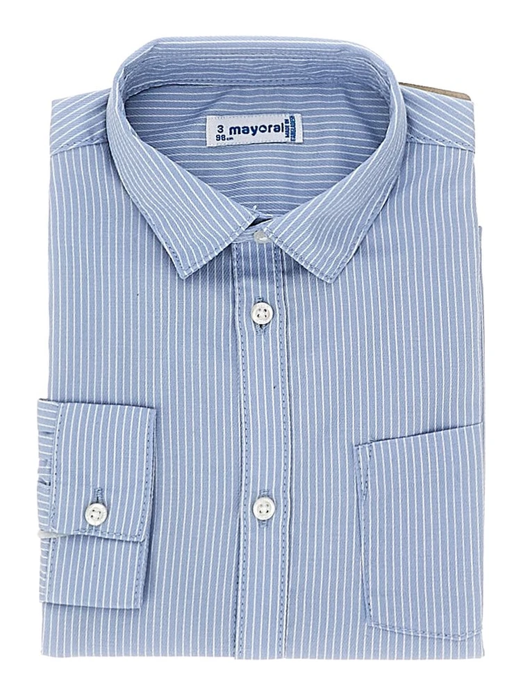 Poplin shirt with striped motif
