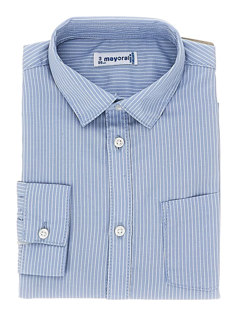 Poplin shirt with striped motif