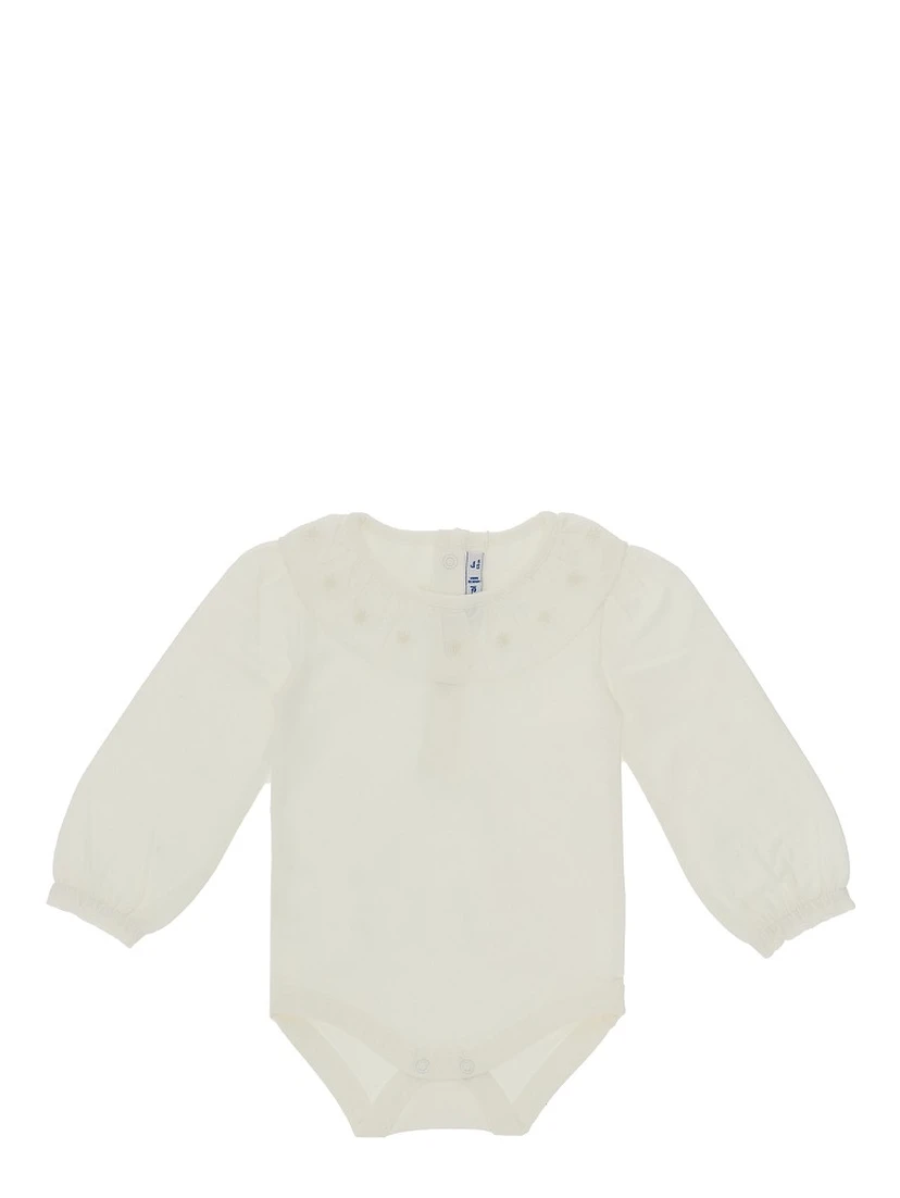 Bodysuit with embroidered collar