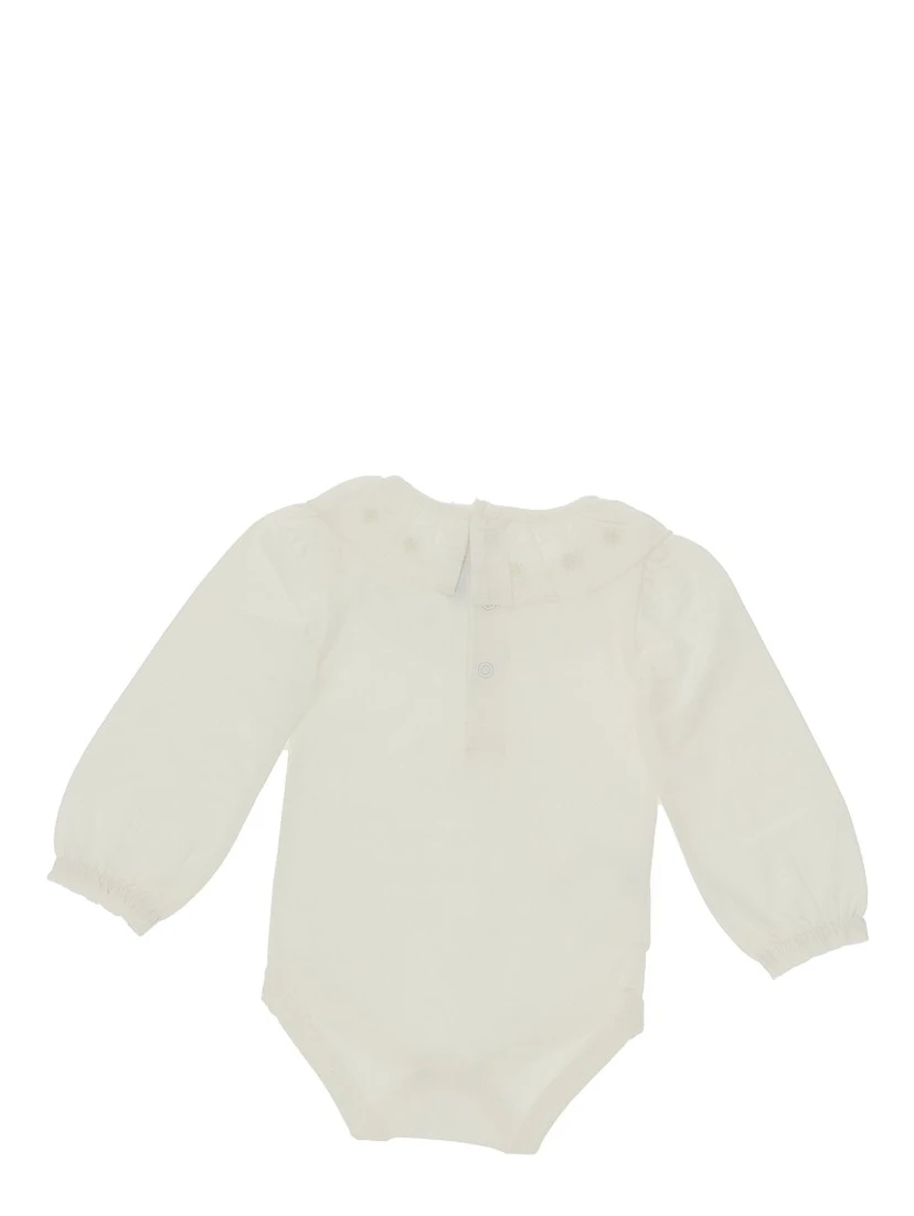 Bodysuit with embroidered collar