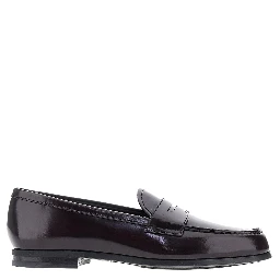 'Natalie' fumé polished leather loafers