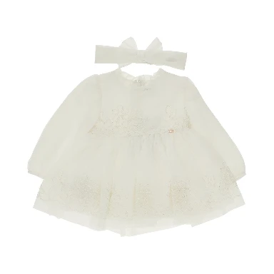 Tulle mini dress with embroidered flowers