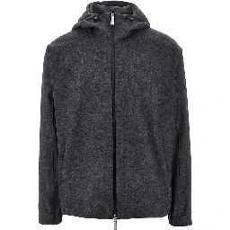 Wool Touch Laminar bluson jacket