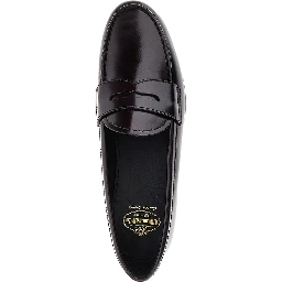 'Natalie' fumé polished leather loafers