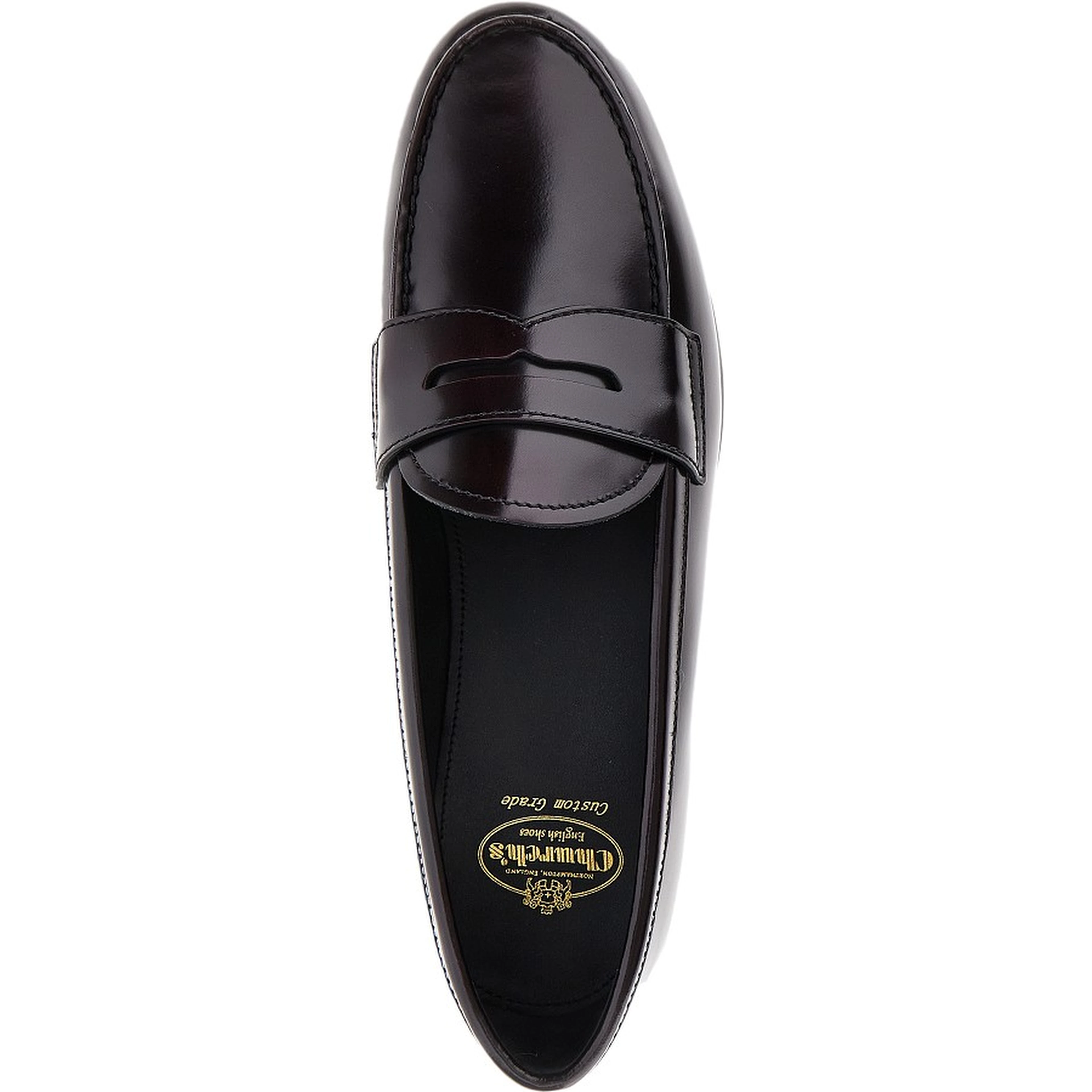 'Natalie' fumé polished leather loafers