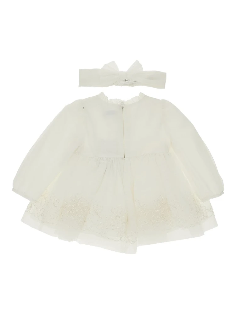 Tulle mini dress with embroidered flowers alternative