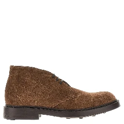 Suede leather laced shoes